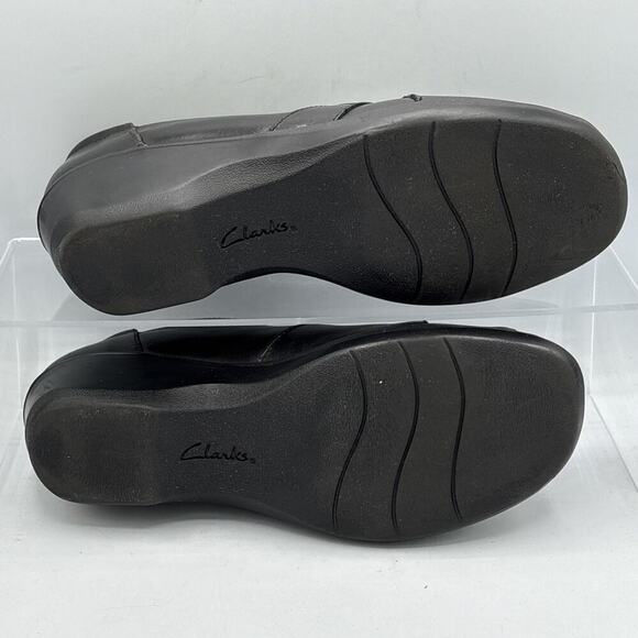 Clarks Collection Esha Marigold Women’s 9M Black Leather Loafers Slip-On Comfort - Picture 11 of 11